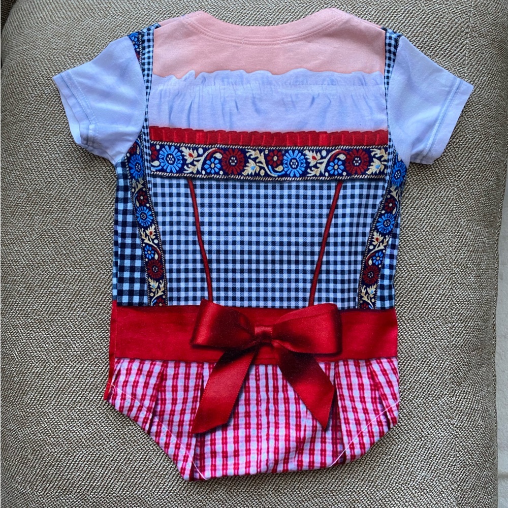 Oktoberfest Baby girls bodysuit- Red and Blue - Picture 5 of 8